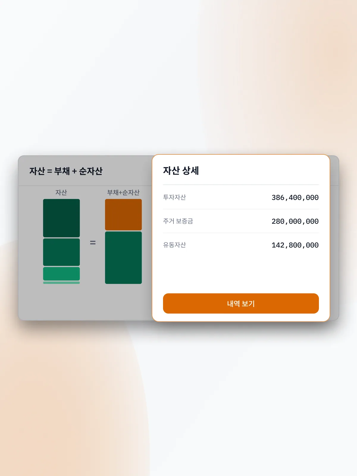 Personal Equity Ledger 화면: 재무 상태가 악화되는 순서를 계산합니다